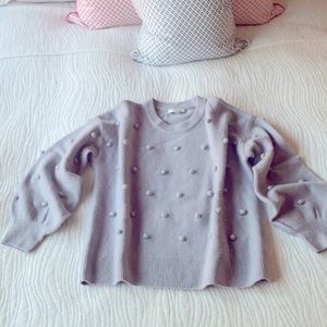 Madewell Lavender Pom Sweater XS